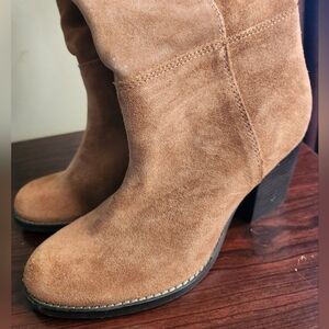 Crevo Women's Tall Knee High Atty Chestnut Suede Boot (size 7)